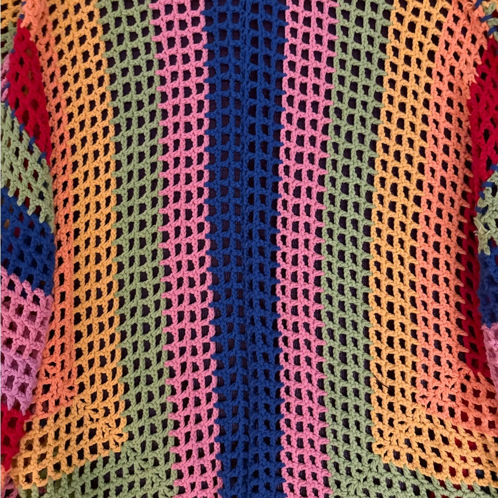 Farm Rio Multicolor Open-Knit Sweater - Picture 5 of 5